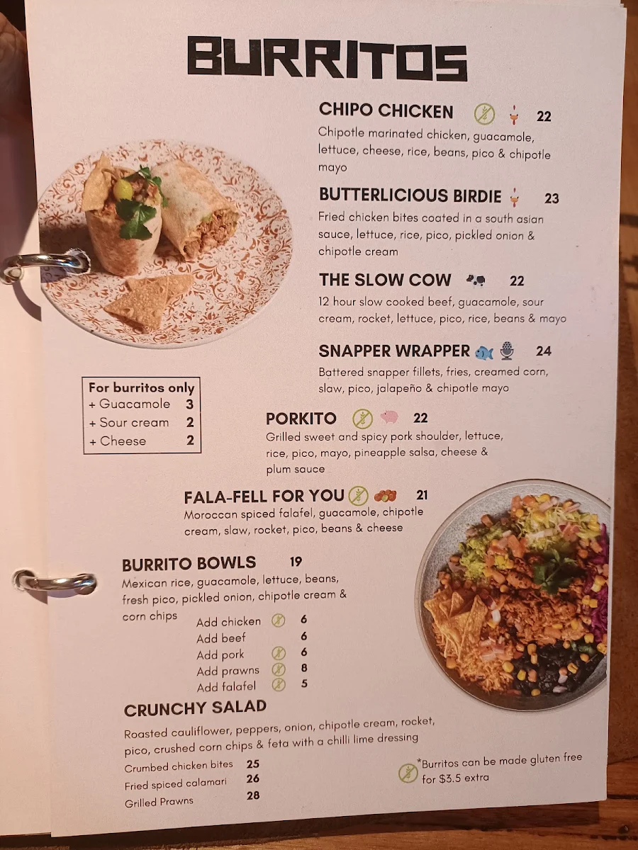 Menu, La Cabra Mexican - Hampton