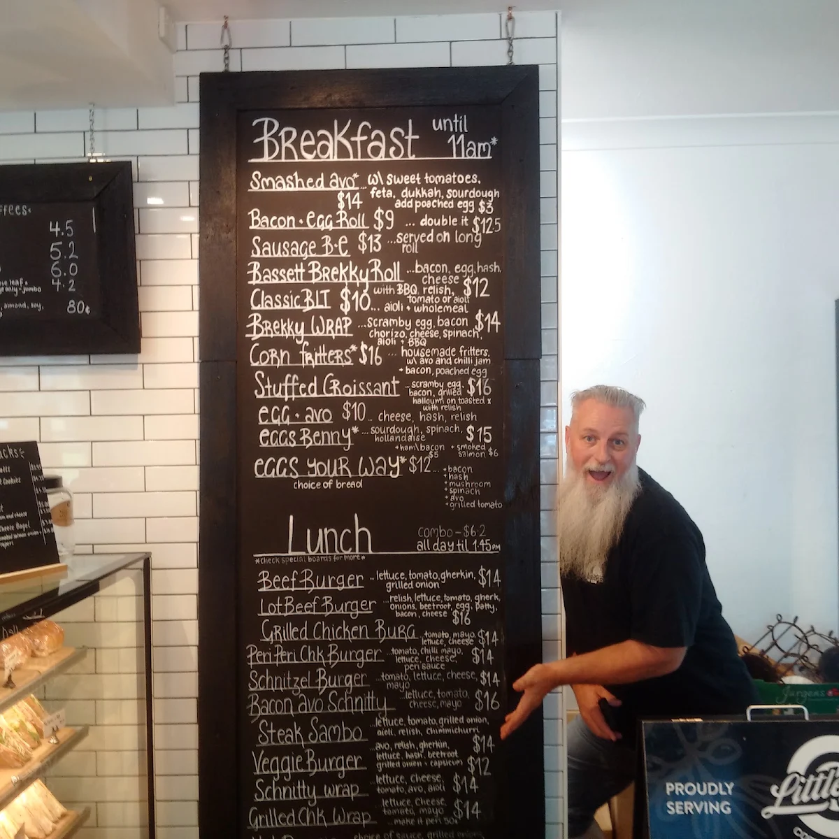 Menu, Bassett Street Cafe