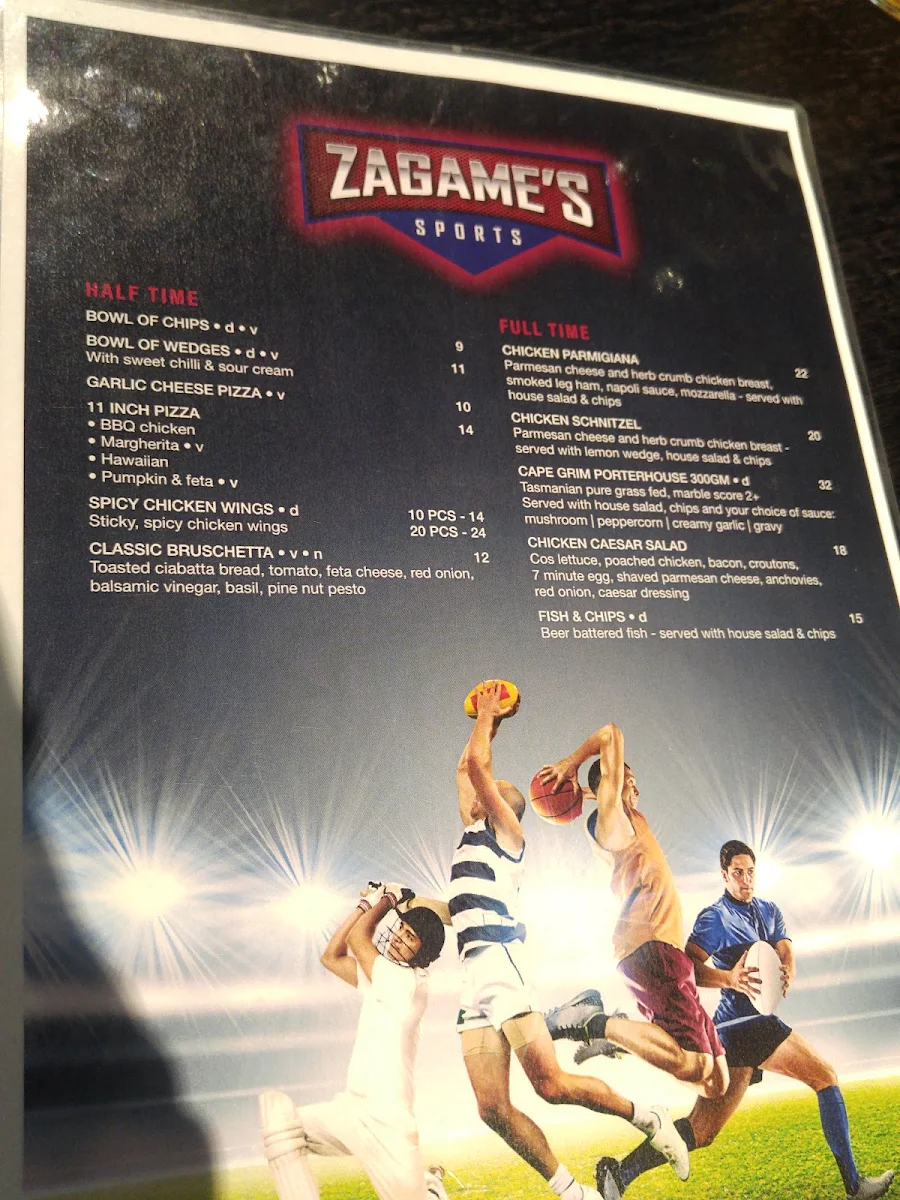 Menu, Golden Point Hotel