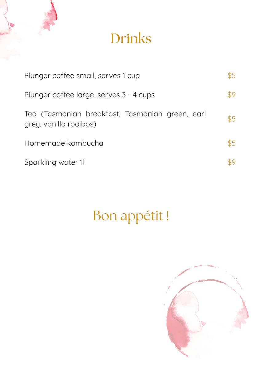 Menu, Apéro Bistro