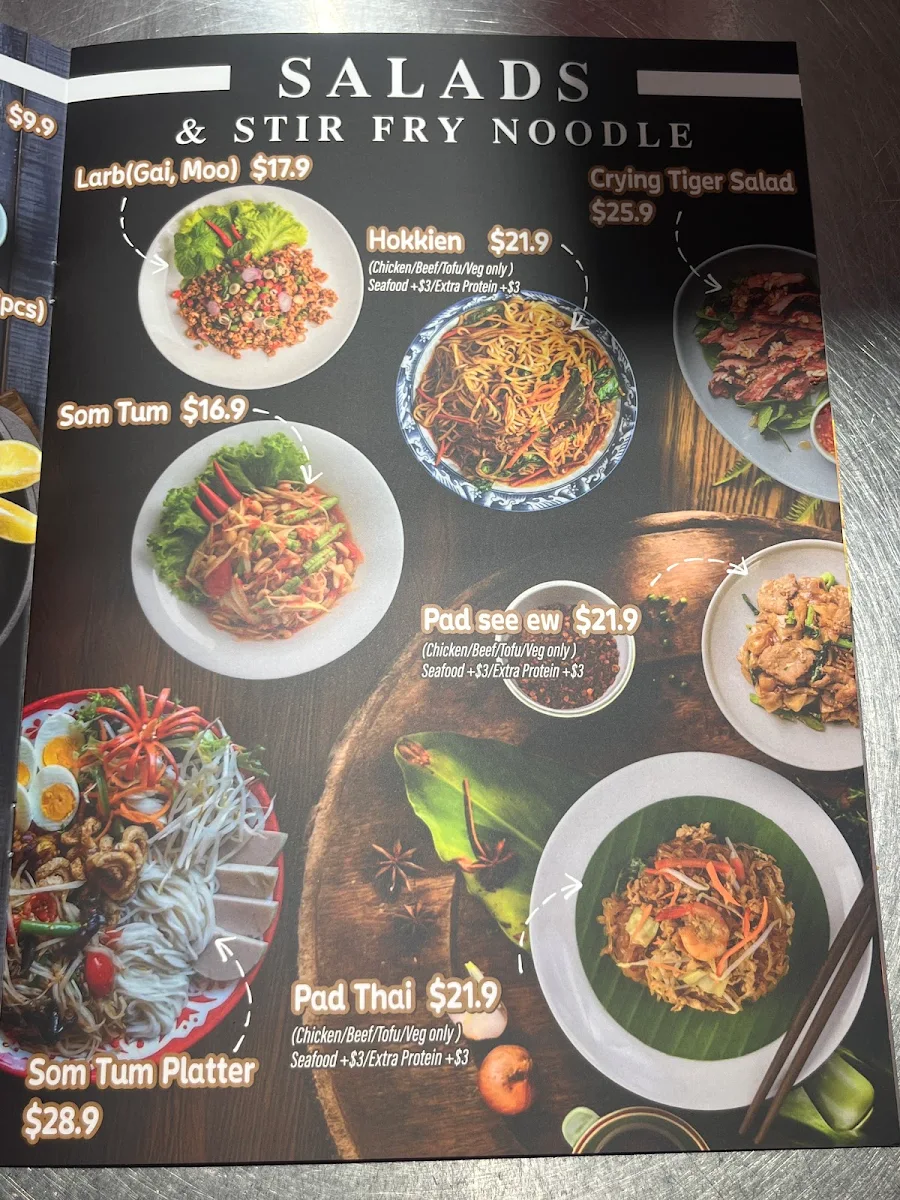 Menu, Aumaè Mount Gambier
