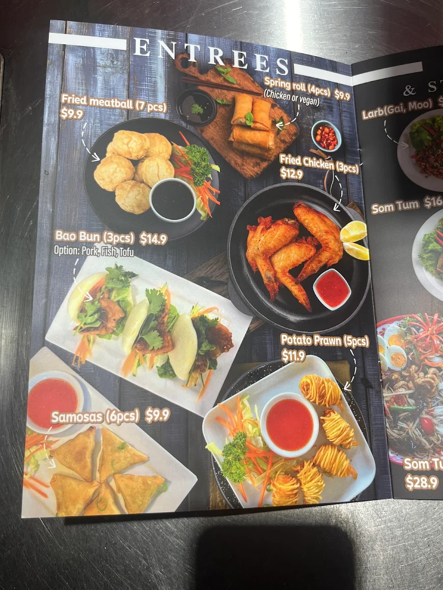 Menu, Aumaè Mount Gambier