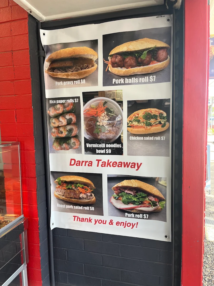 Menu, Darra Takeaway
