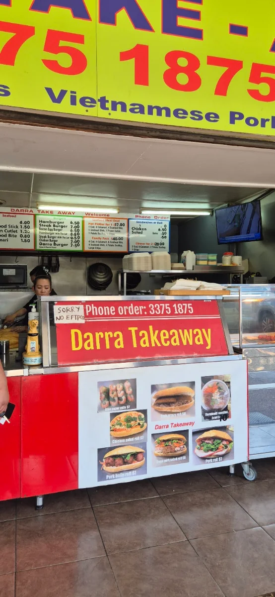 Menu, Darra Takeaway