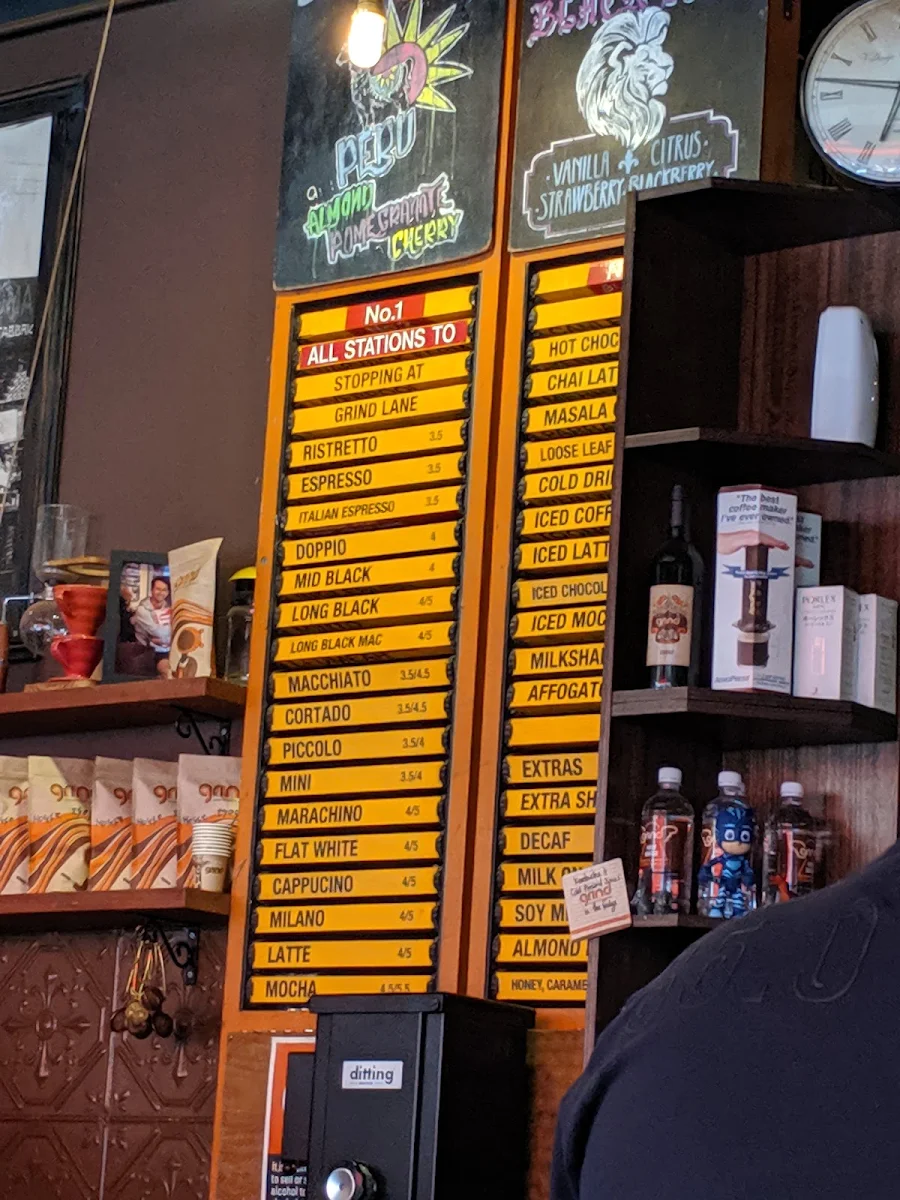 Menu, Grind Espresso
