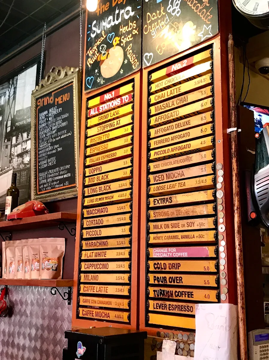 Menu, Grind Espresso