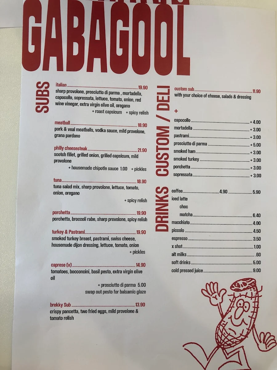 Menu, Gabagool