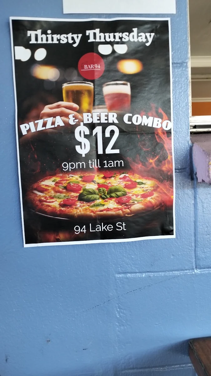 Menu, Bar 94 Club & Beer Garden