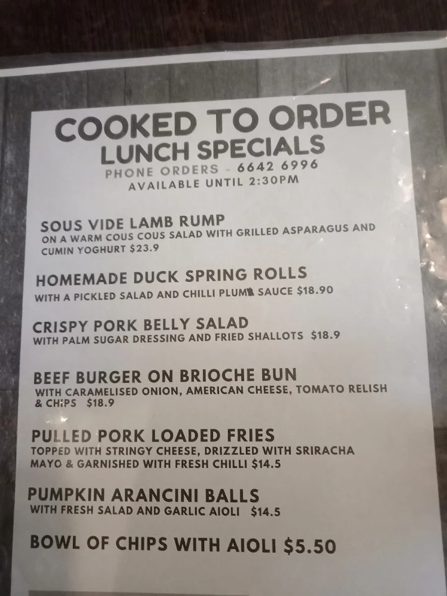 Menu, Toast Espresso