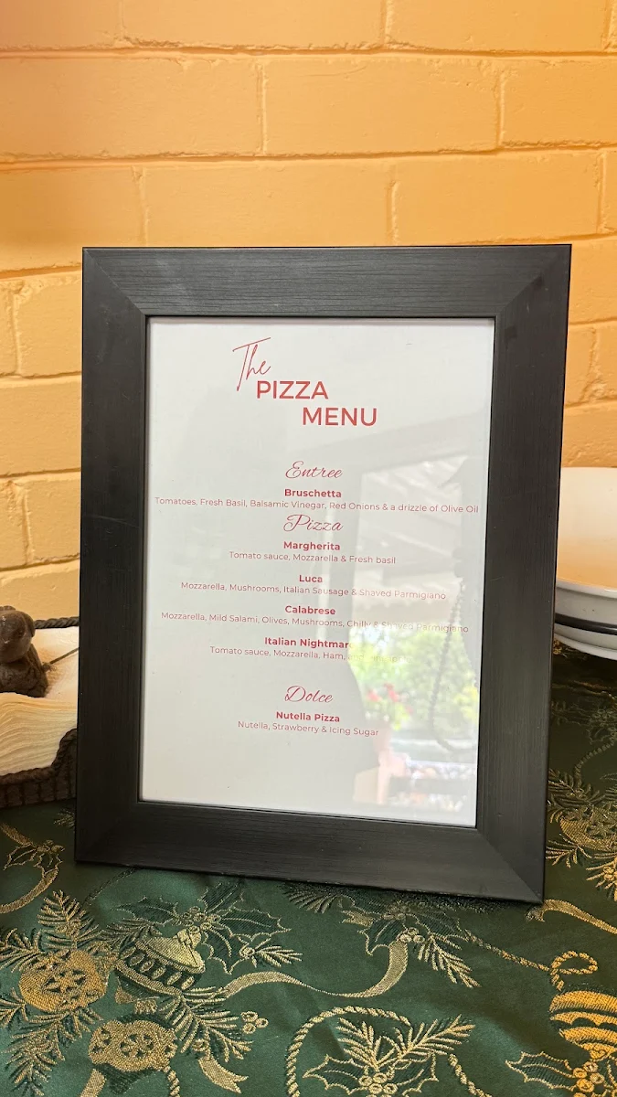 Menu, Da Luca Mobile Pizzeria