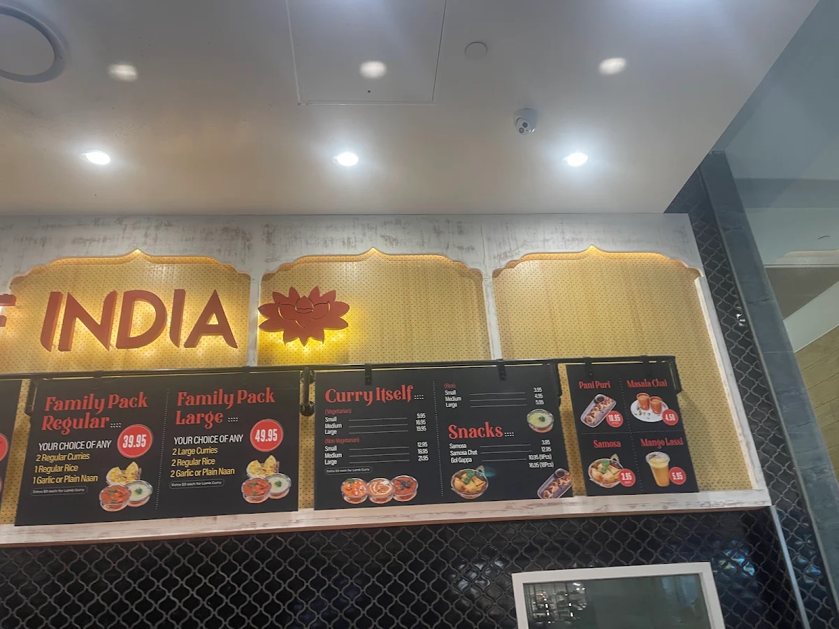 Menu, Touch of India - Chermside