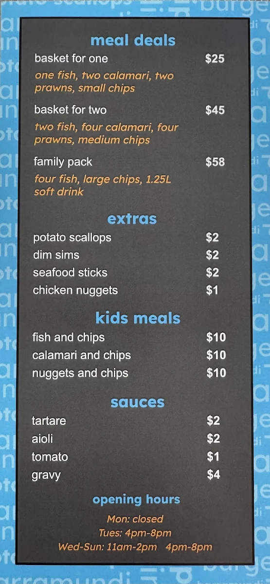 Menu, Balaclava Fish