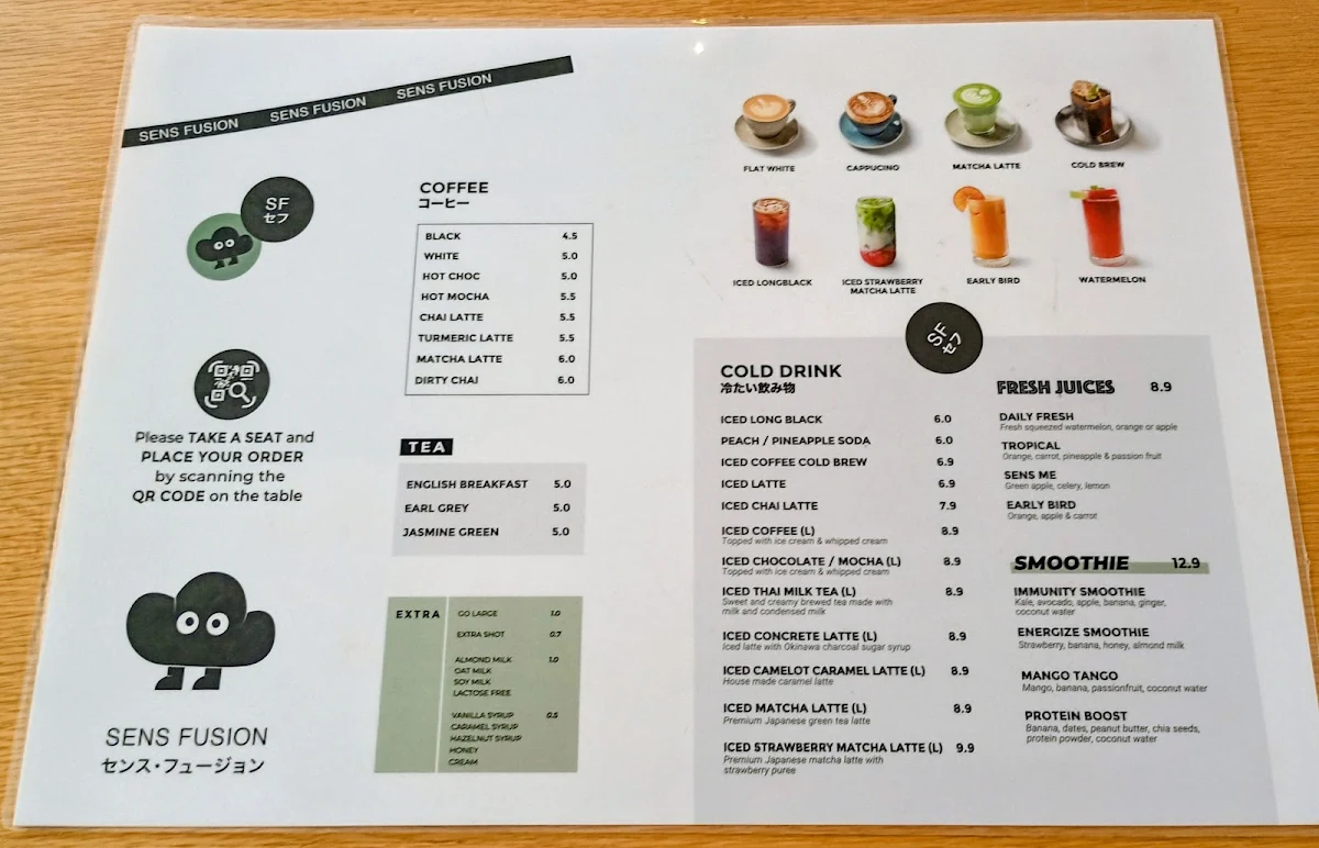 Menu, SENS FUSION