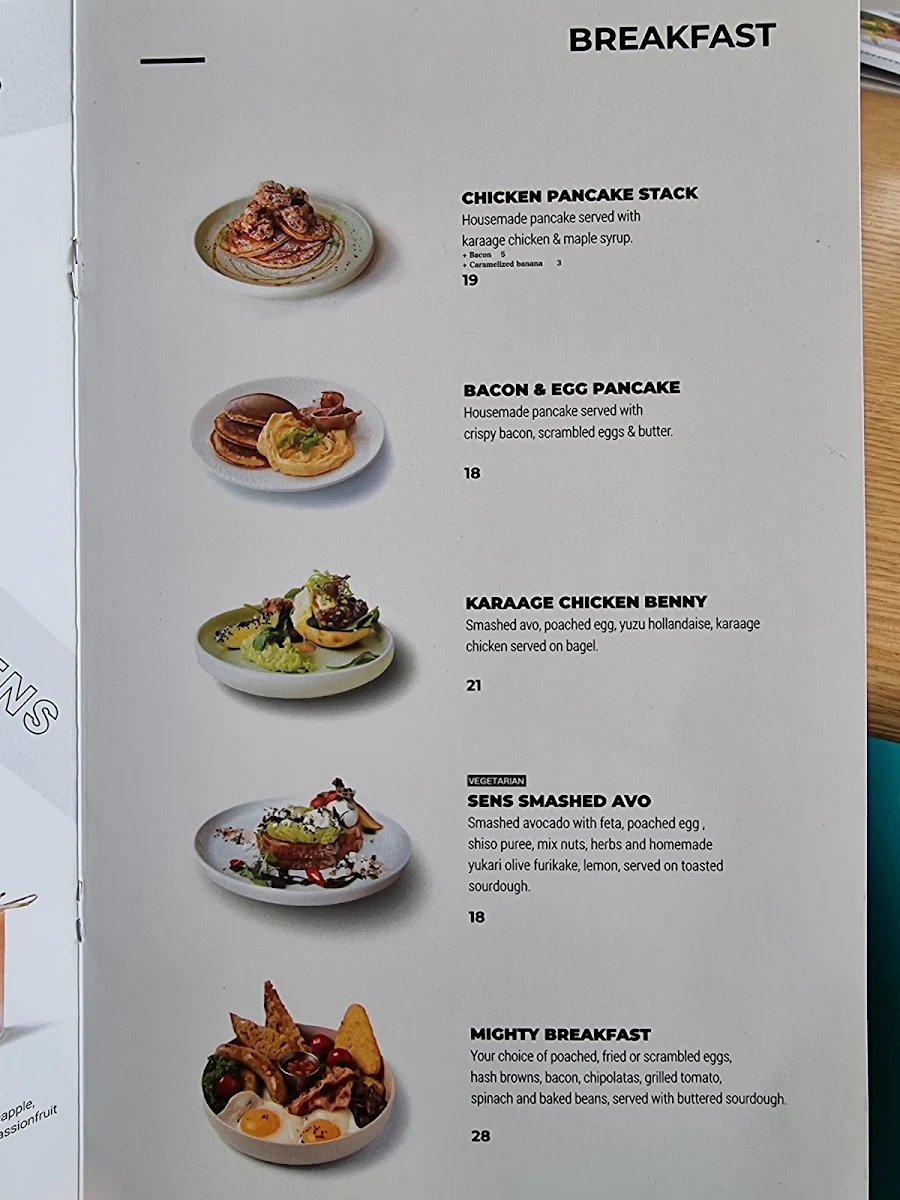 Menu, SENS FUSION