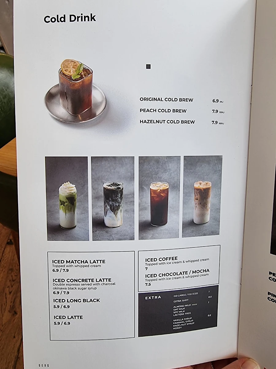 Menu, SENS FUSION