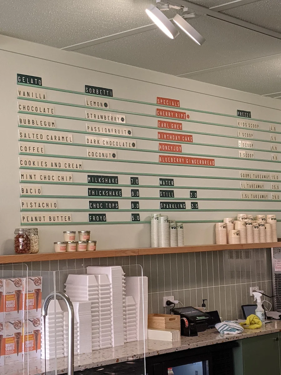 Menu, Boca Gelato
