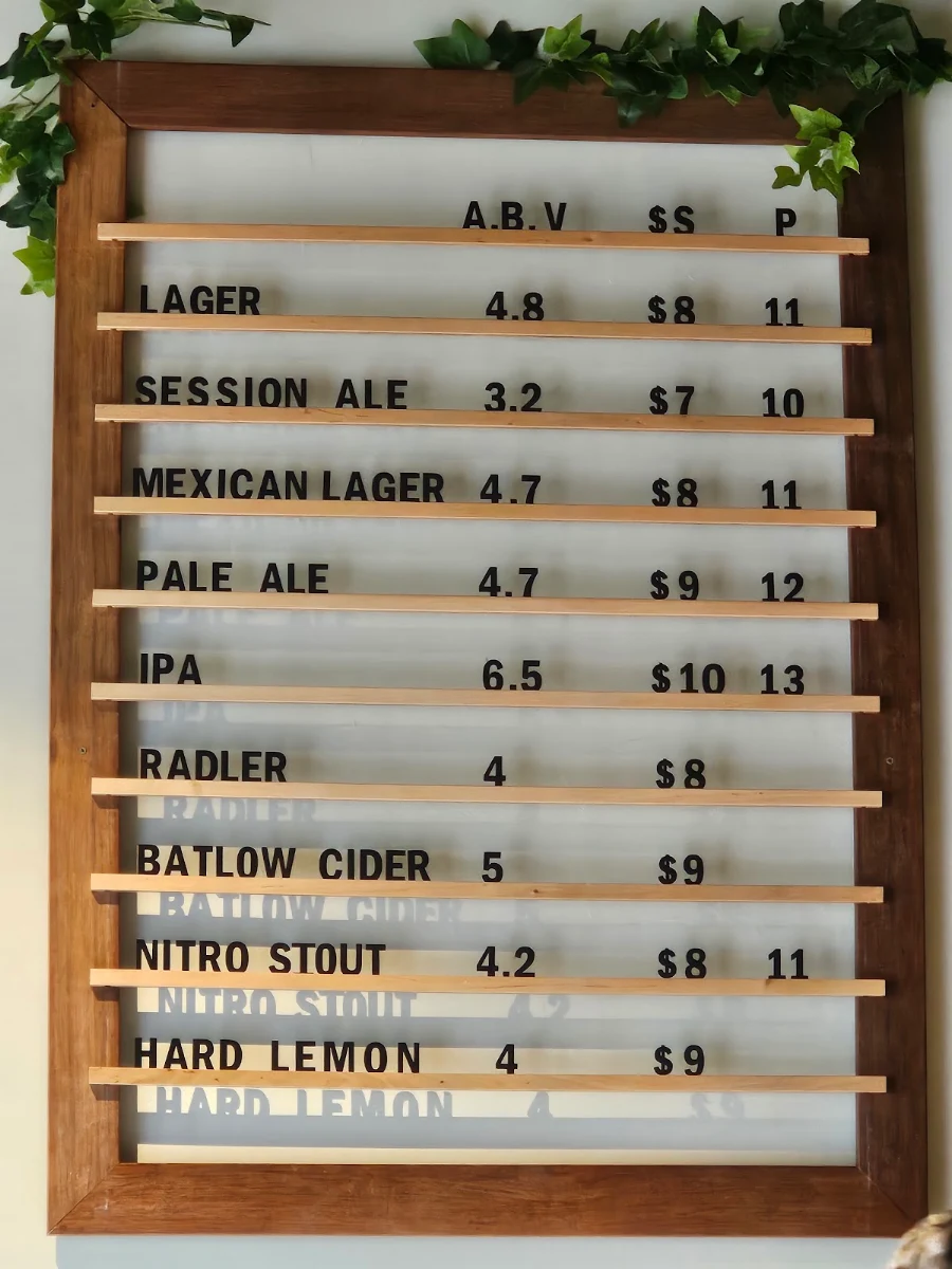 Menu, Big Little Brewing