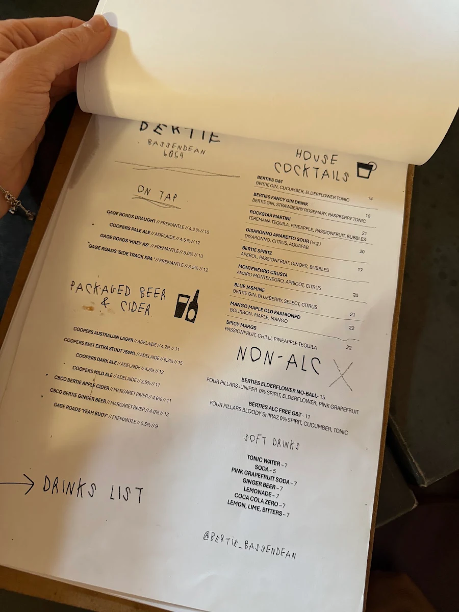 Menu, BERTIE