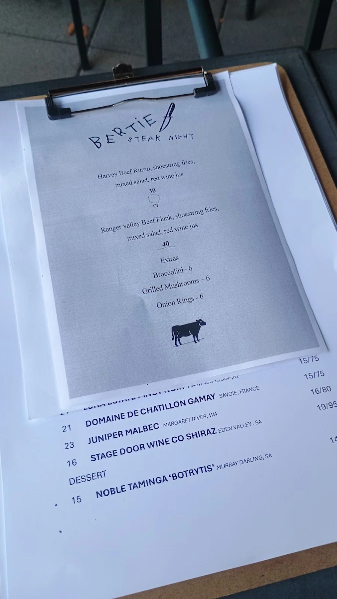 Menu, BERTIE
