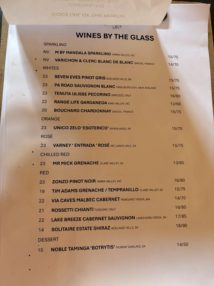 Menu, BERTIE