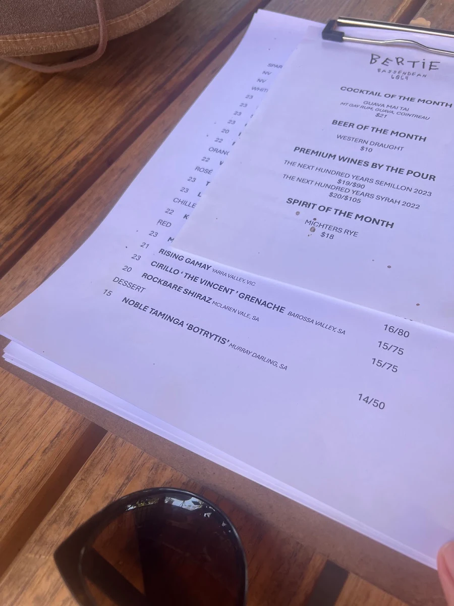 Menu, BERTIE