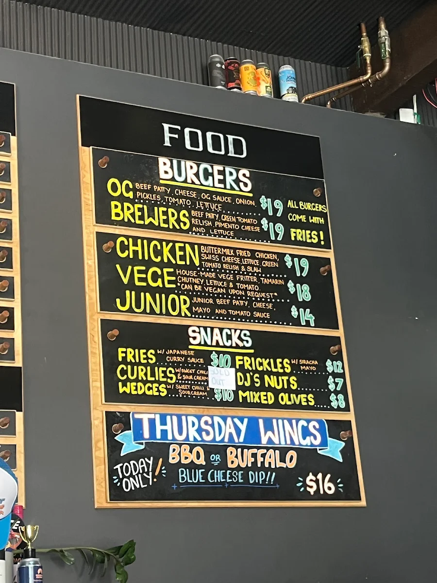 Menu, Mountain Culture Brewery - Katoomba