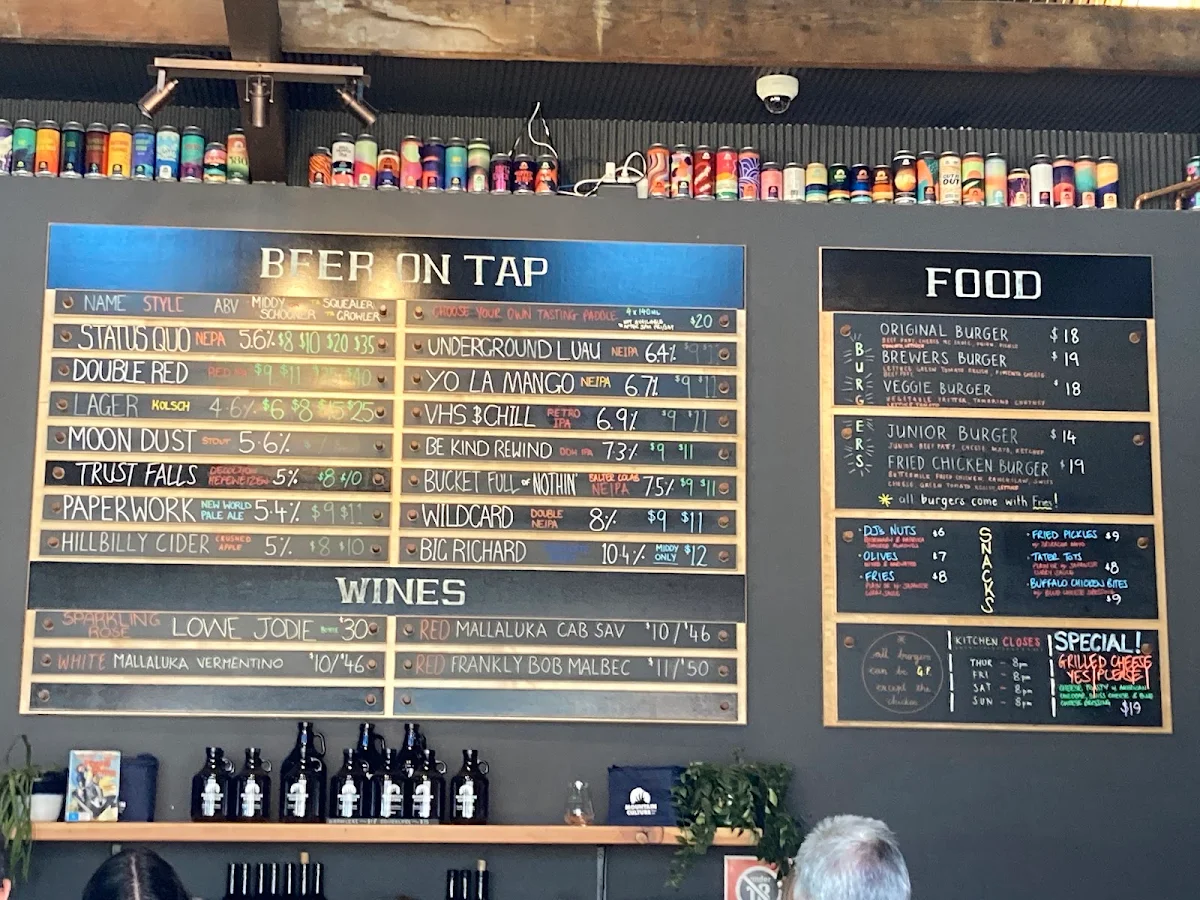 Menu, Mountain Culture Brewery - Katoomba