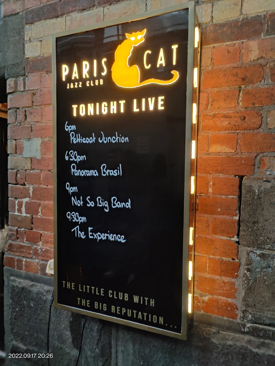 Menu, Paris Cat Jazz Club