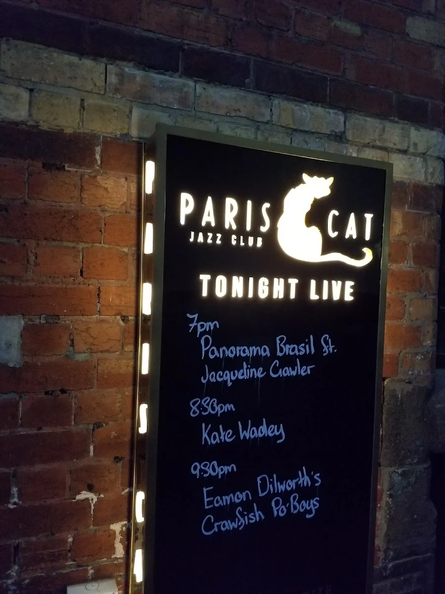 Menu, Paris Cat Jazz Club