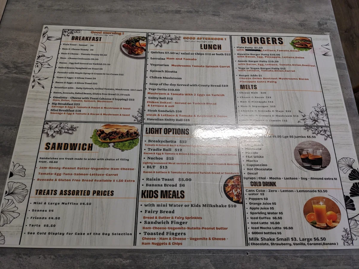 Menu, Where Ya Bean