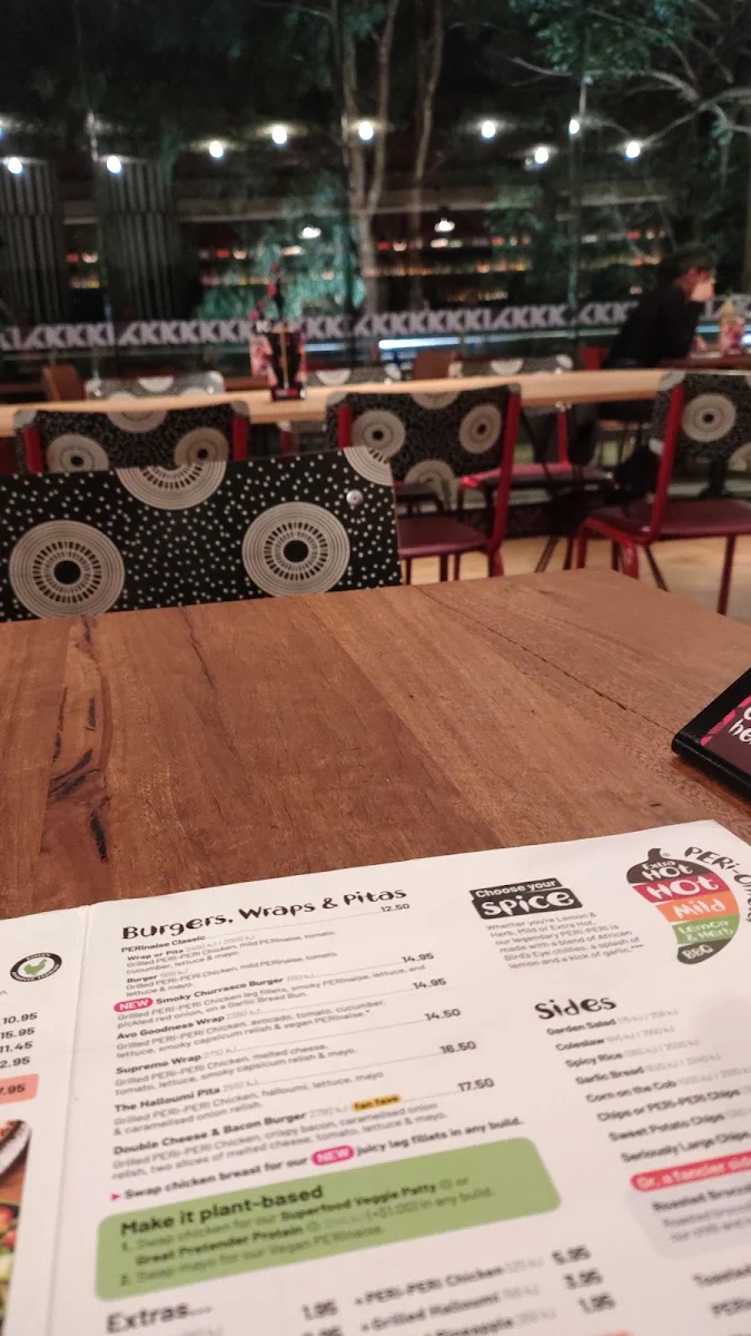 Menu, Nando's Richmond