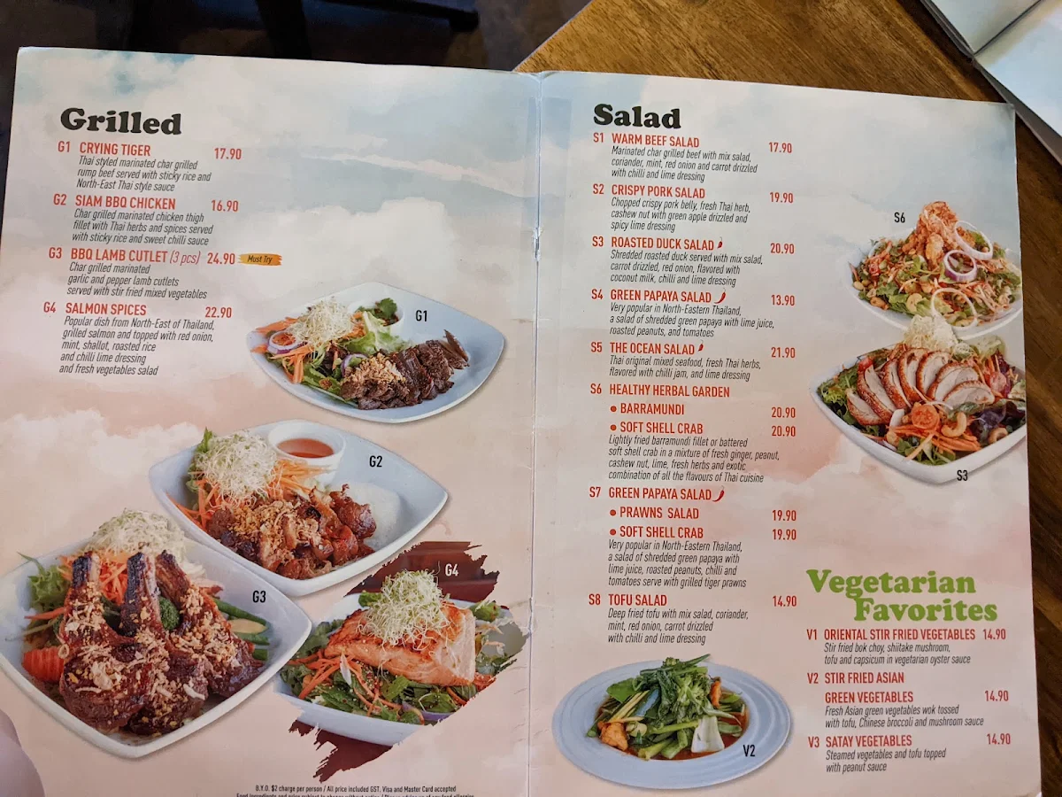Menu, Sea Sand Thai