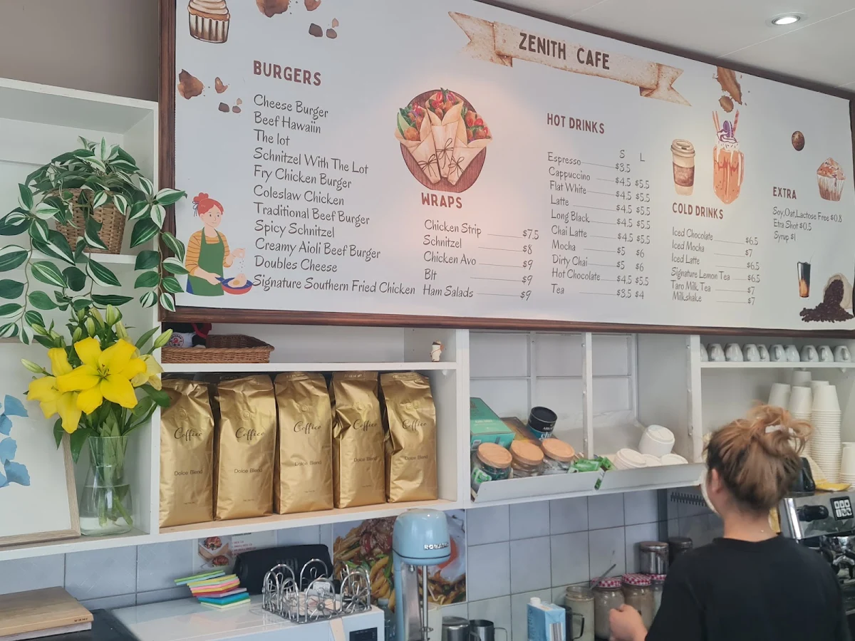 Menu, Zenith Cafe