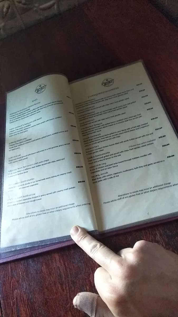 Menu, The Border Inn
