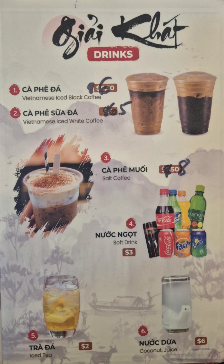 Menu, Non La Saigon
