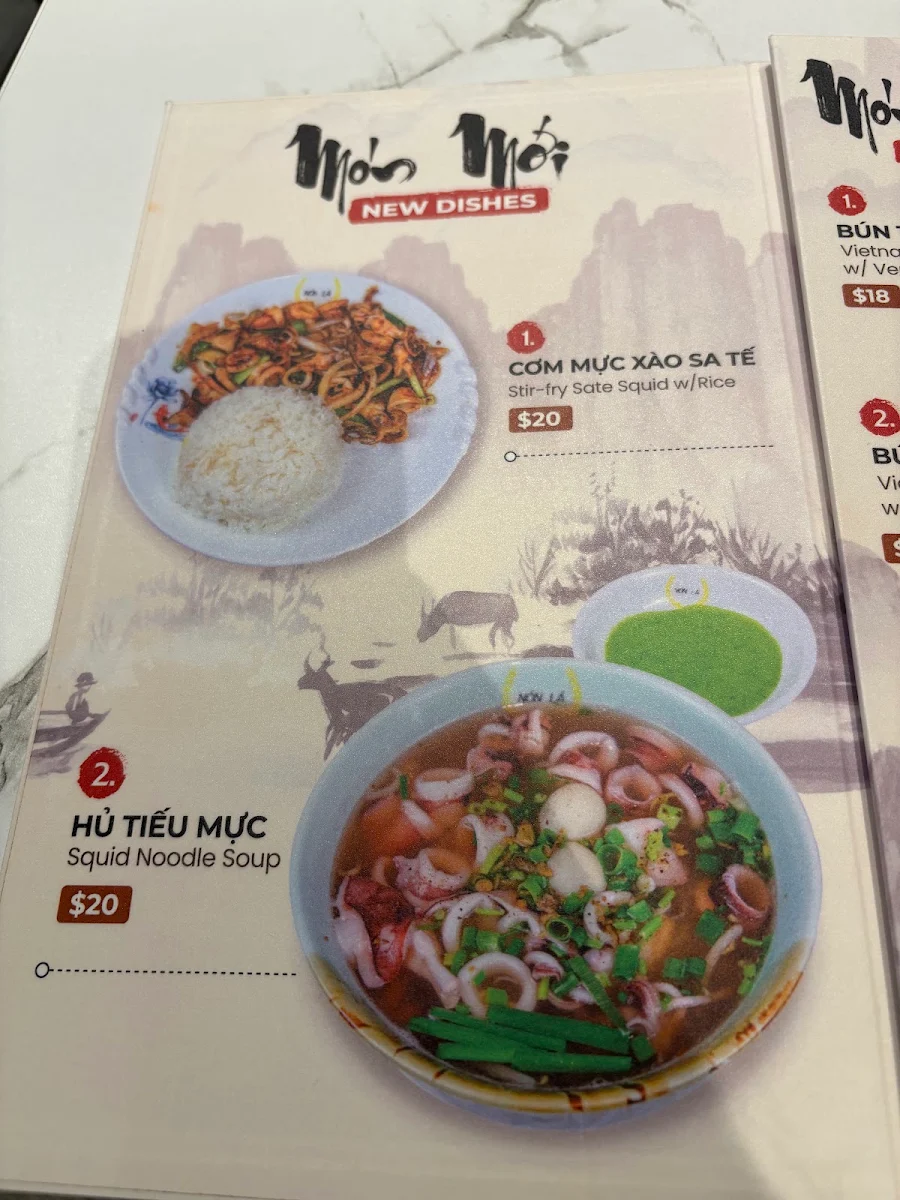 Menu, Non La Saigon