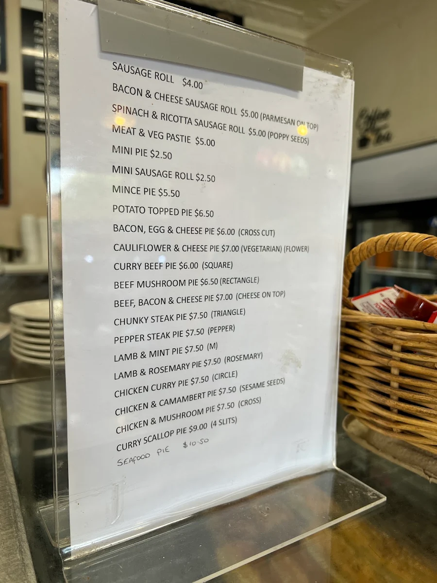 Menu, Deloraine Town Cafe