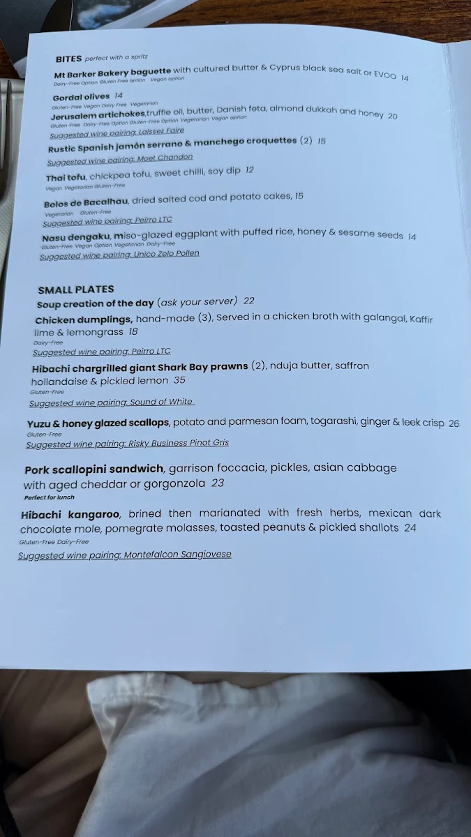 Menu, Garrison Restaurant & Bar
