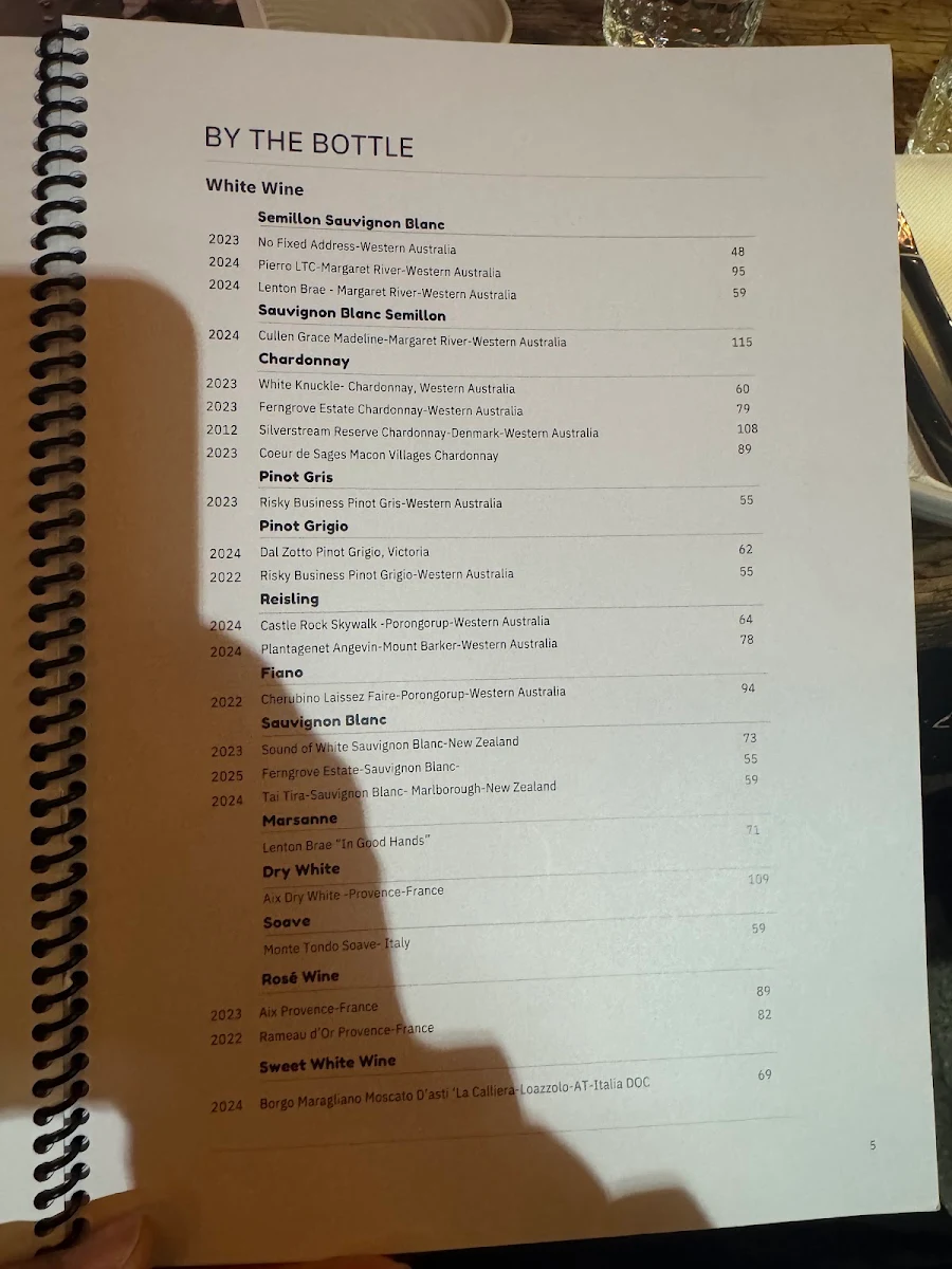 Menu, Garrison Restaurant & Bar