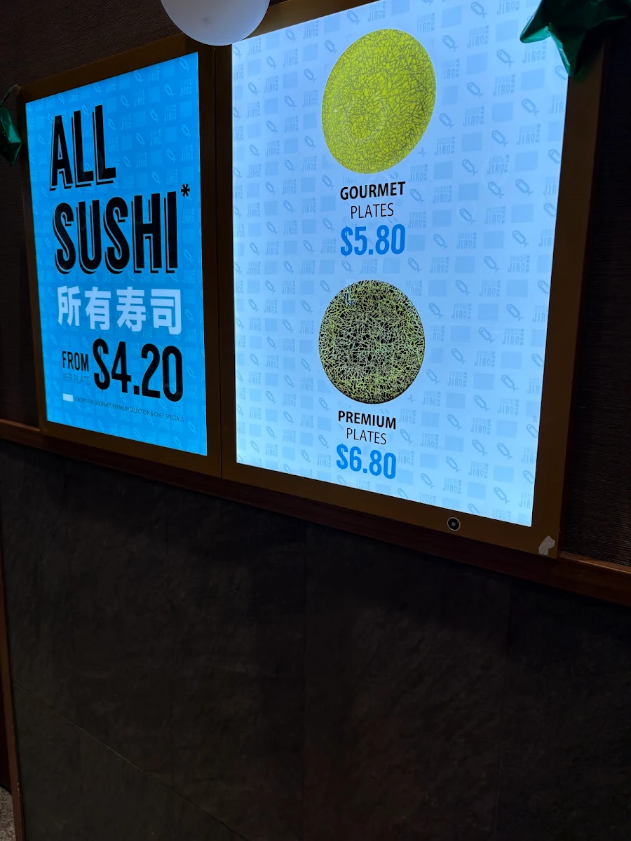Menu, Sushi Jiro Northland