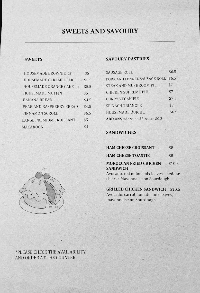 Menu, The Morning Blend Cafe