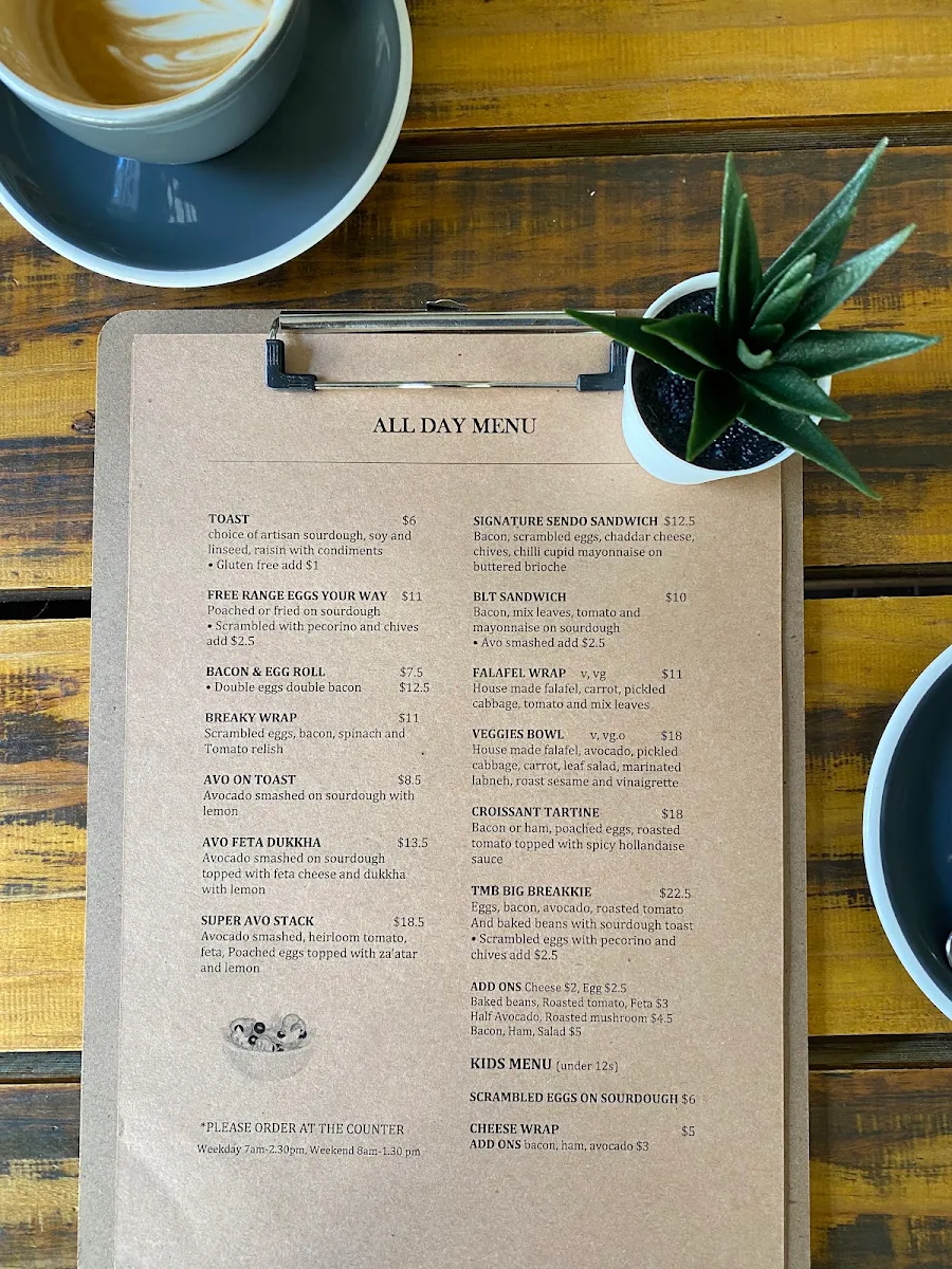 Menu, The Morning Blend Cafe