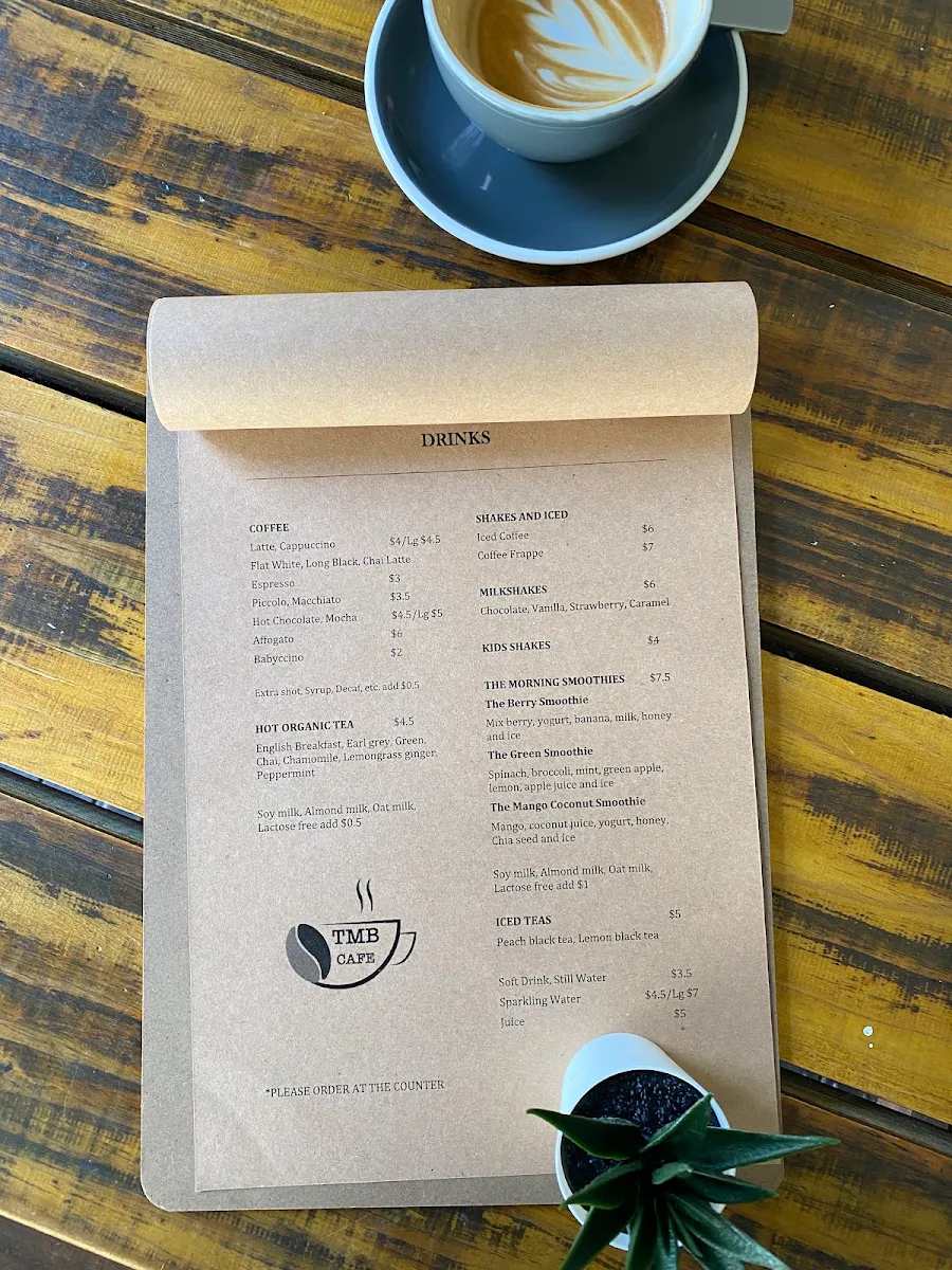 Menu, The Morning Blend Cafe