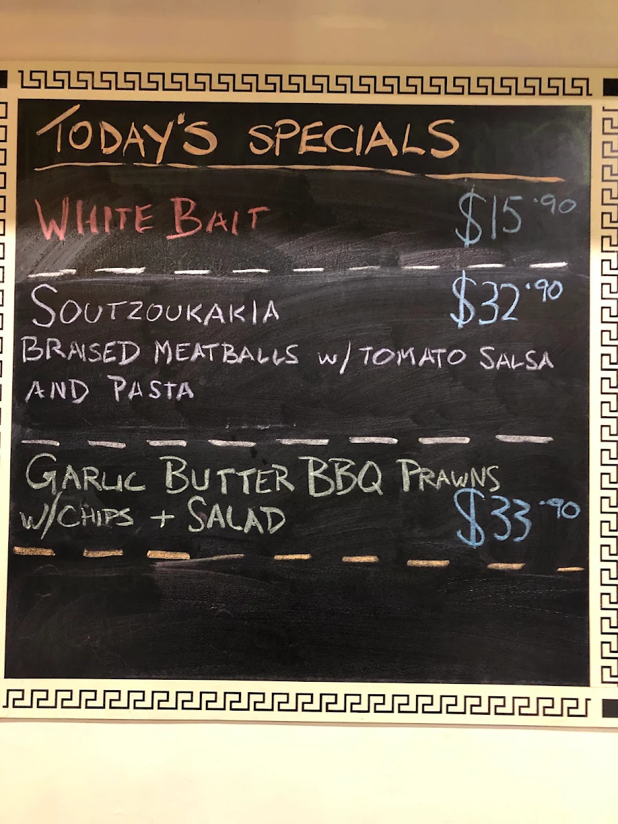 Menu, Thaleia Greek Taverna