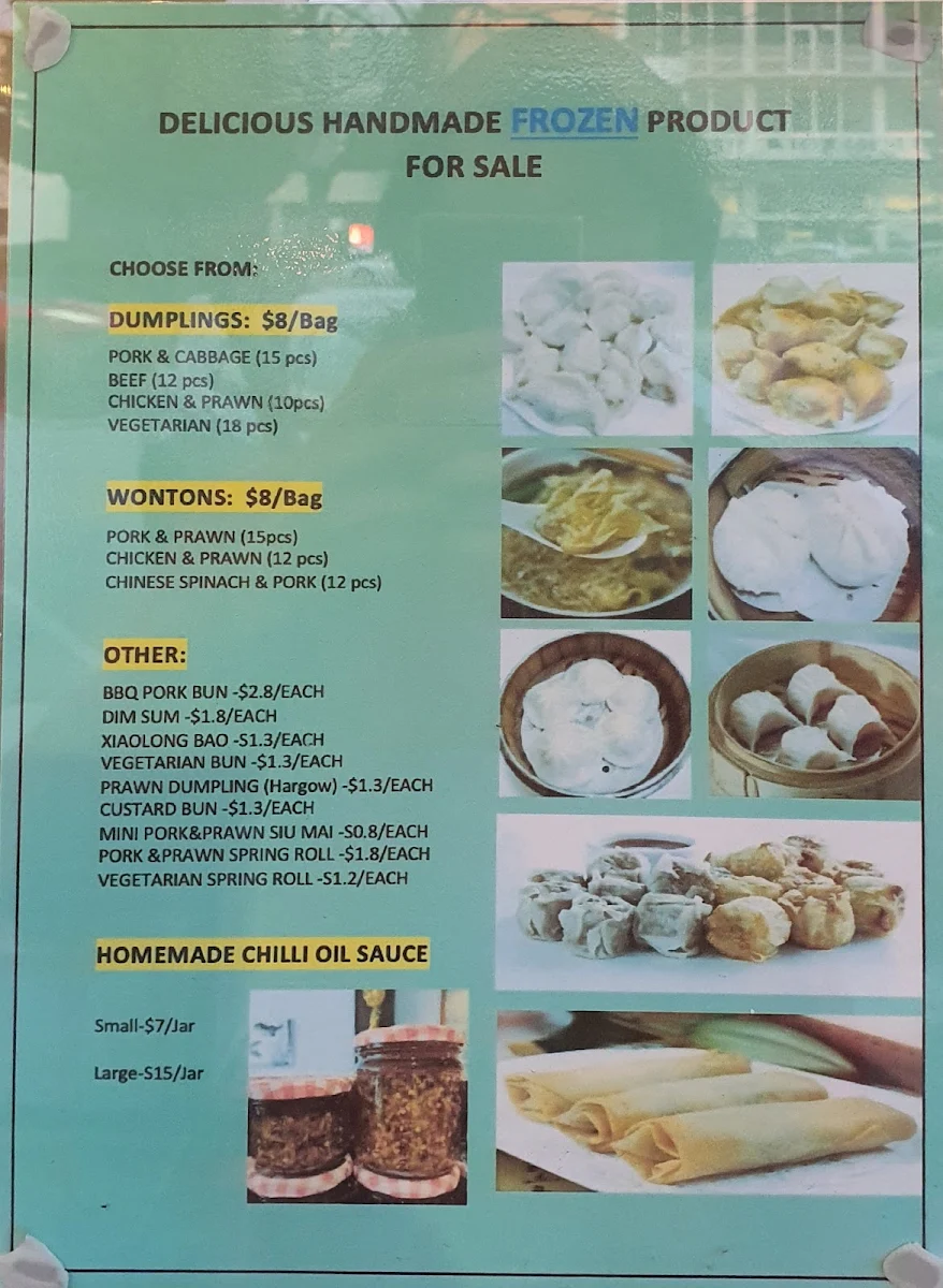 Menu, Favorite Dumpling & Noodle Restaurant
