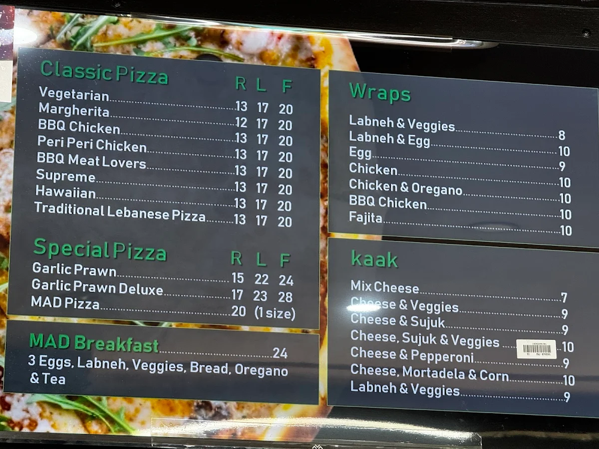 Menu, Mad Manoush