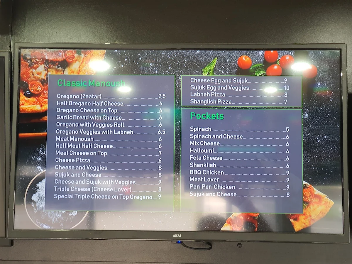 Menu, Mad Manoush