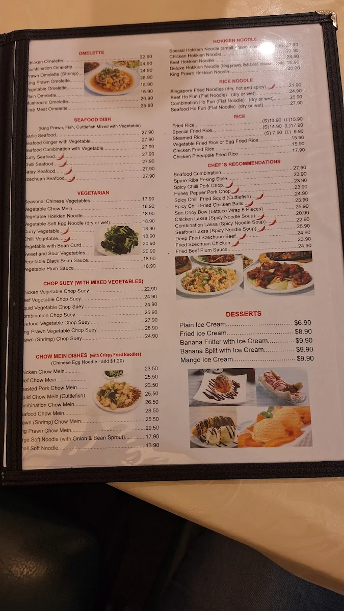Menu, Commodore Chinese Restaurant & Takeaway