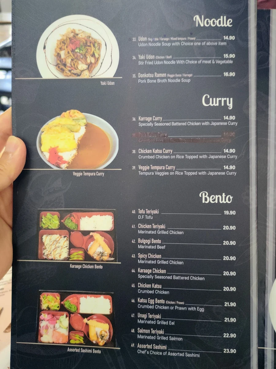 Menu, Kaisen Japanese Restaurant