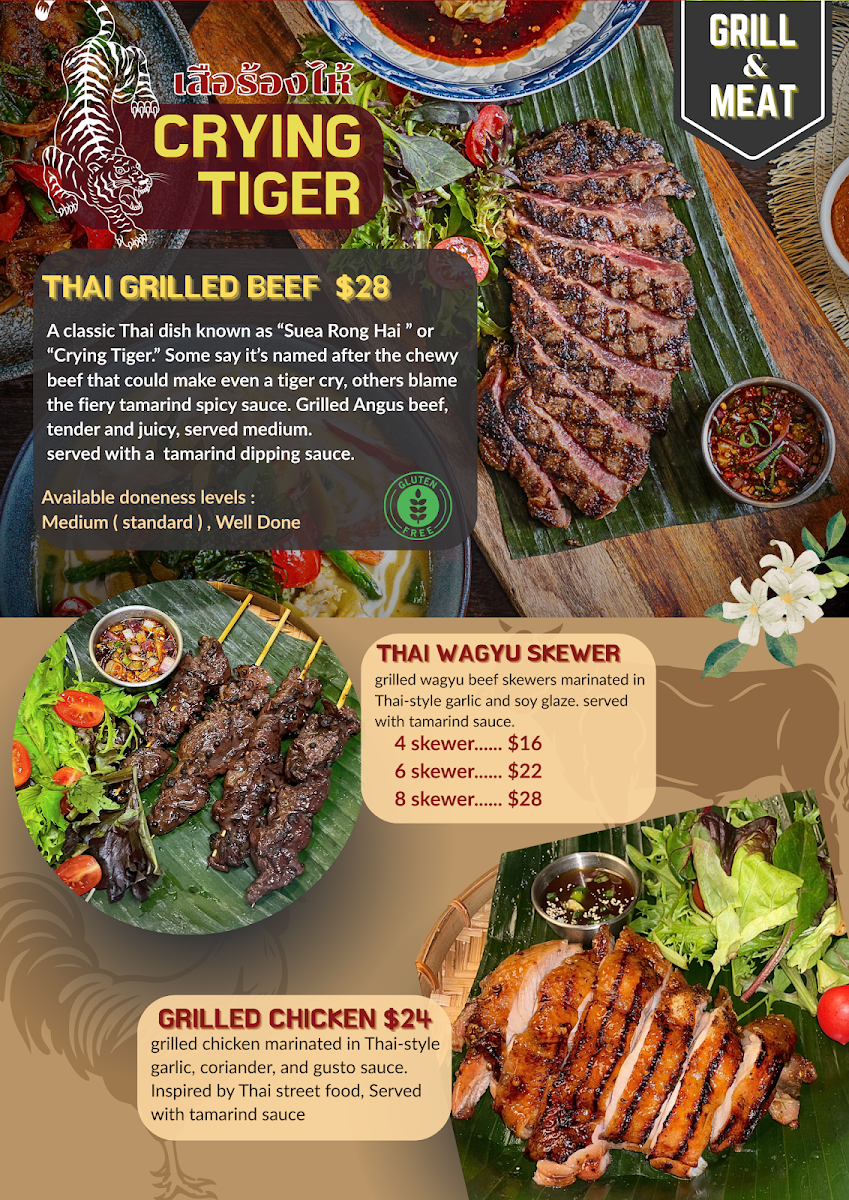 Menu, Gusto Thai Restaurant